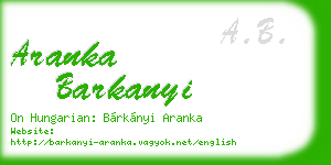 aranka barkanyi business card